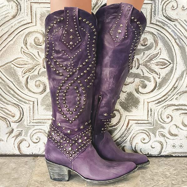 Mary - Western Knee-High Boots