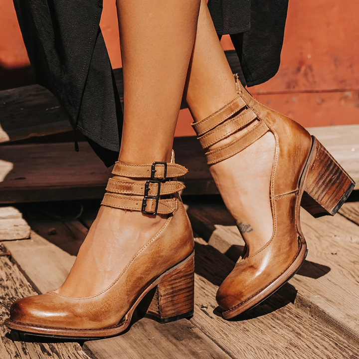 Ginevra™ | Multi-Strap Heels with Thick Heel