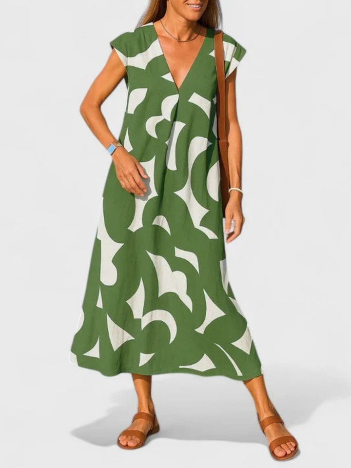 Valery™ | Flowing V-Neck Dress
