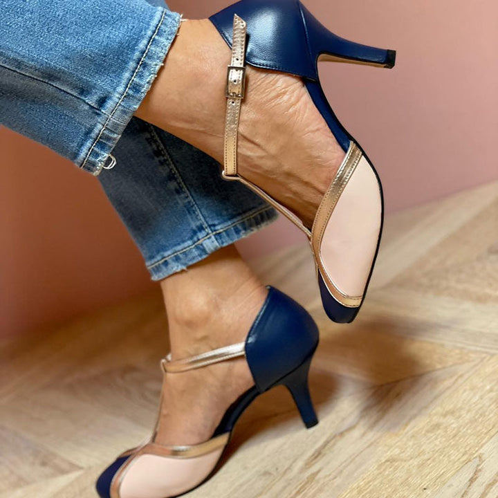 Alessia™ | Colorful and Comfortable T-strap Pumps with Round Toe