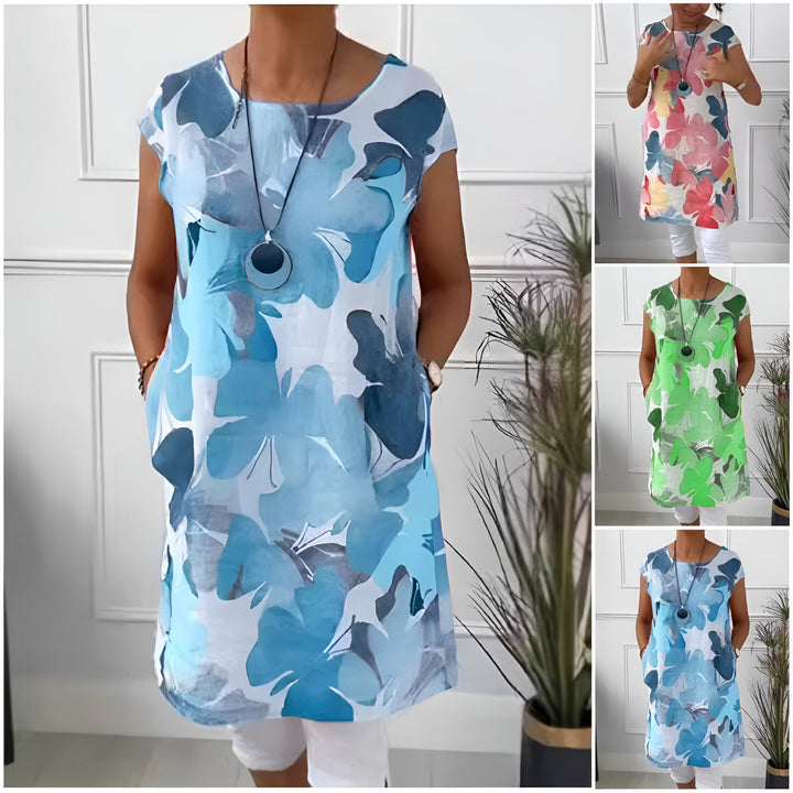 Evelyn - Casual Pocketed Short Sleeve Dress