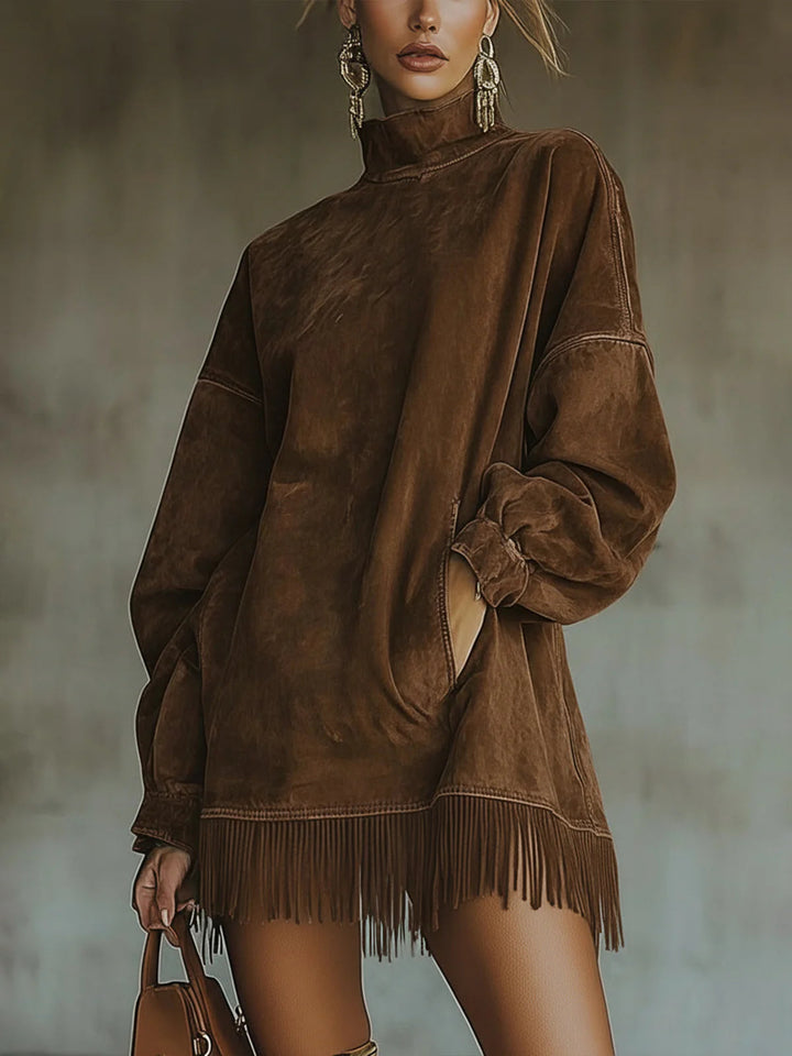 Darcie | Fringe Turtleneck Dress