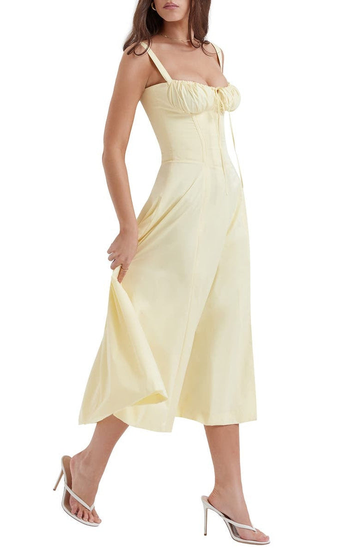 Oakley - Elegant French Style Belted Strap Dress