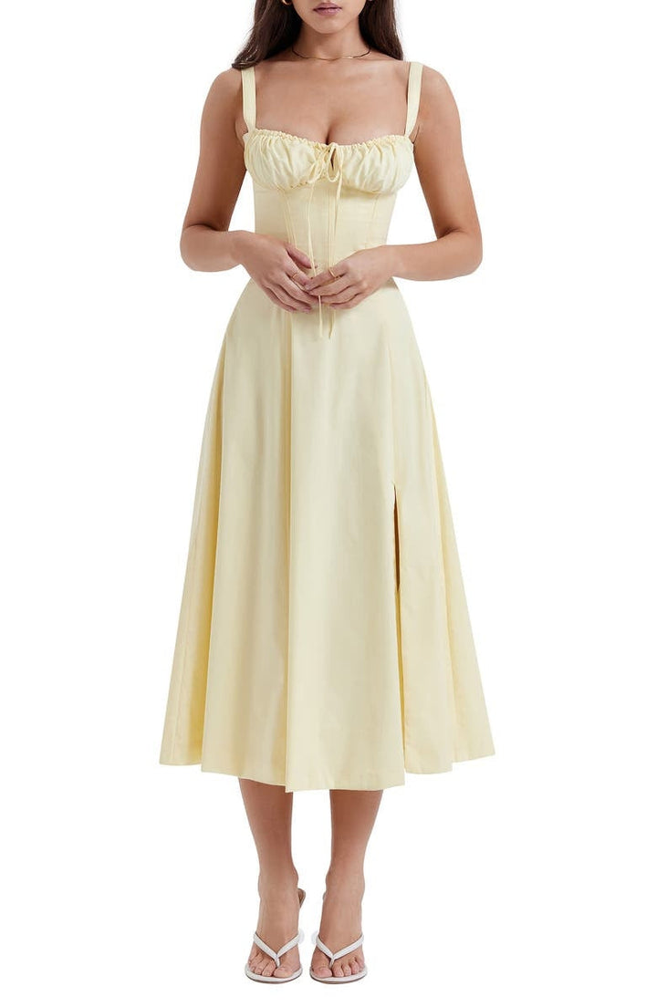 Oakley - Elegant French Style Belted Strap Dress