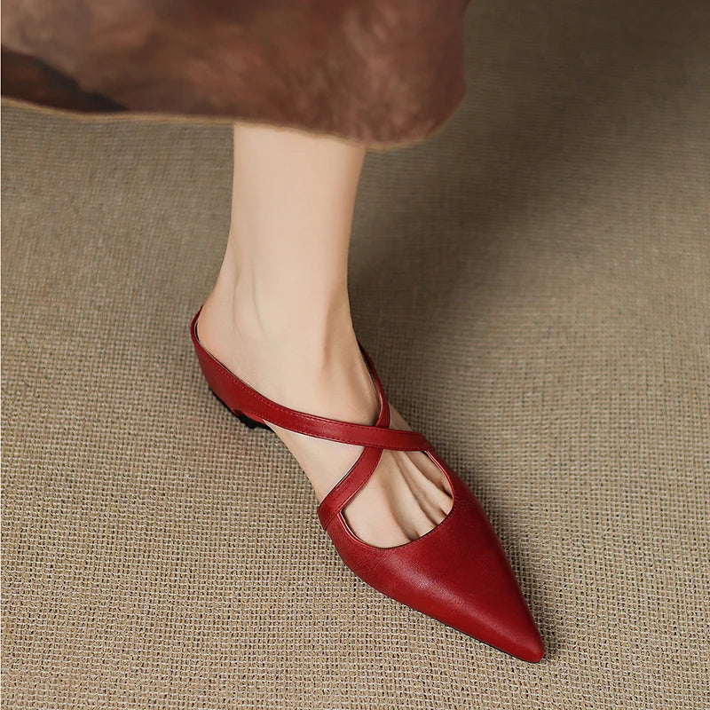 Helene Genuine Leather Mules