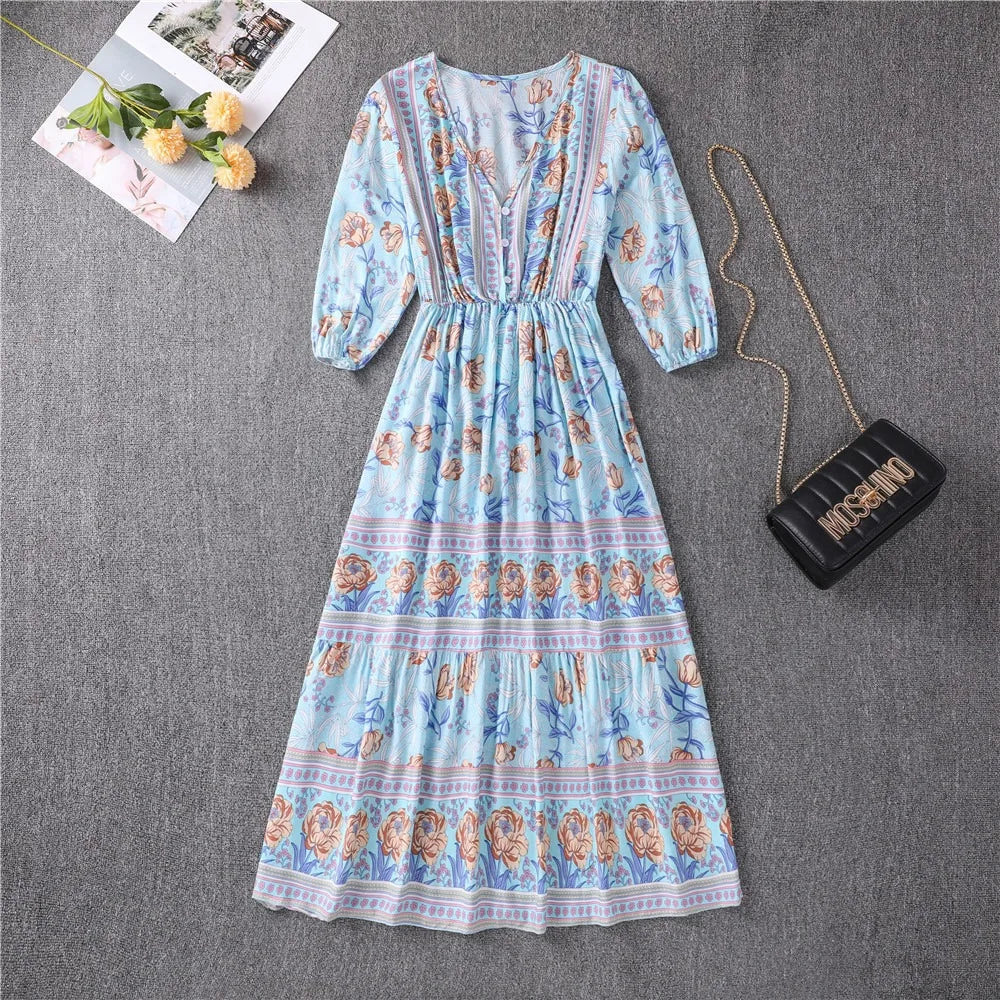 Hayden Darcie | Flowing petal midi dress with elegant tummy coverage