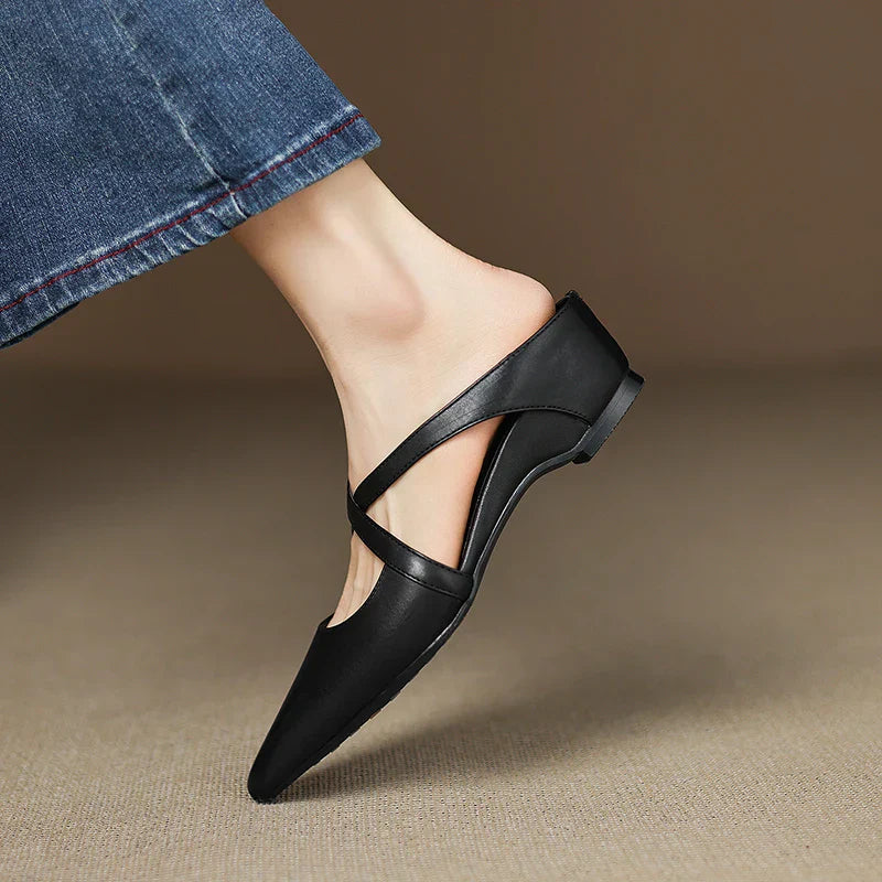 Helene Genuine Leather Mules