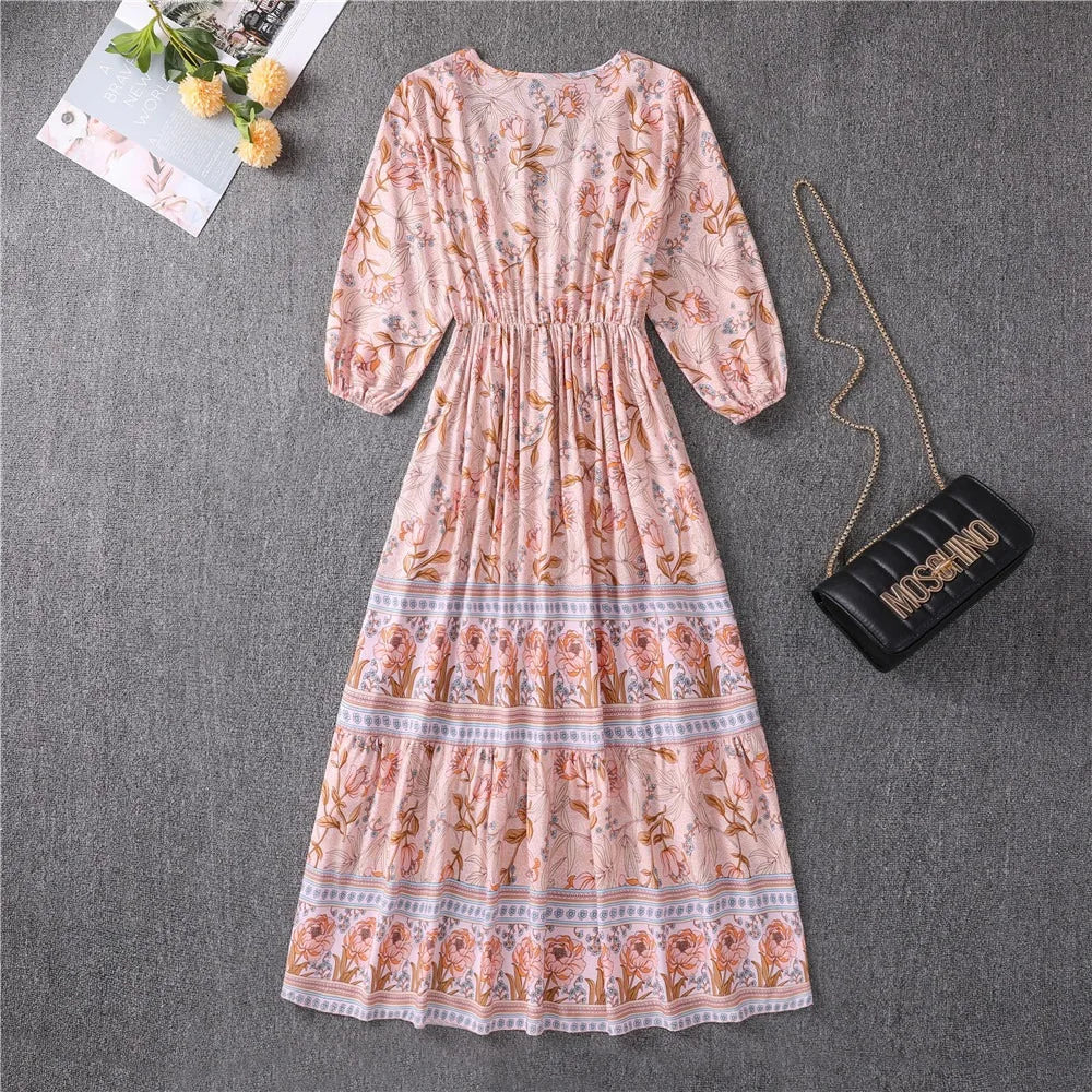 Hayden Darcie | Flowing petal midi dress with elegant tummy coverage