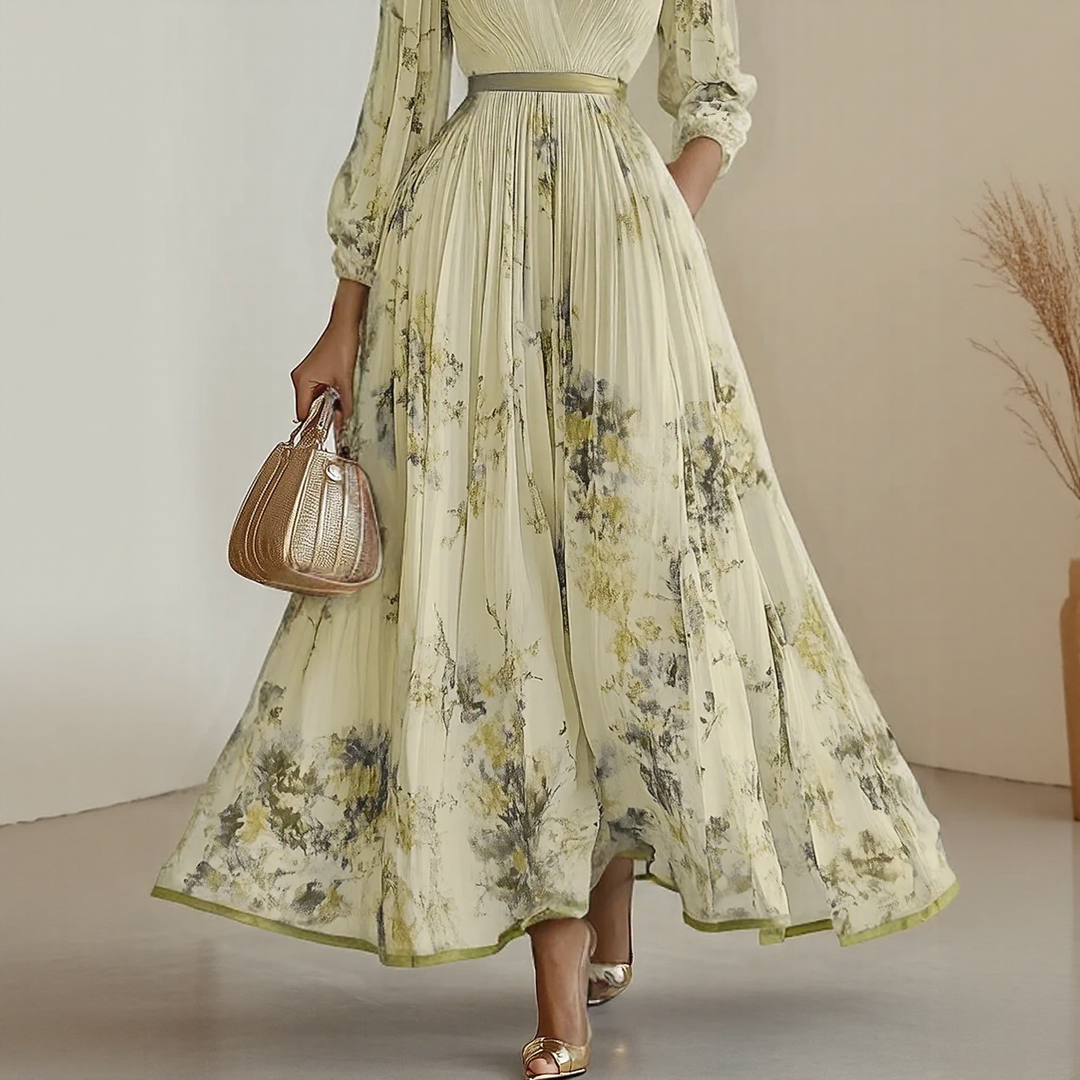 Hayden Milano | Elegant Pleated Maxi Dress