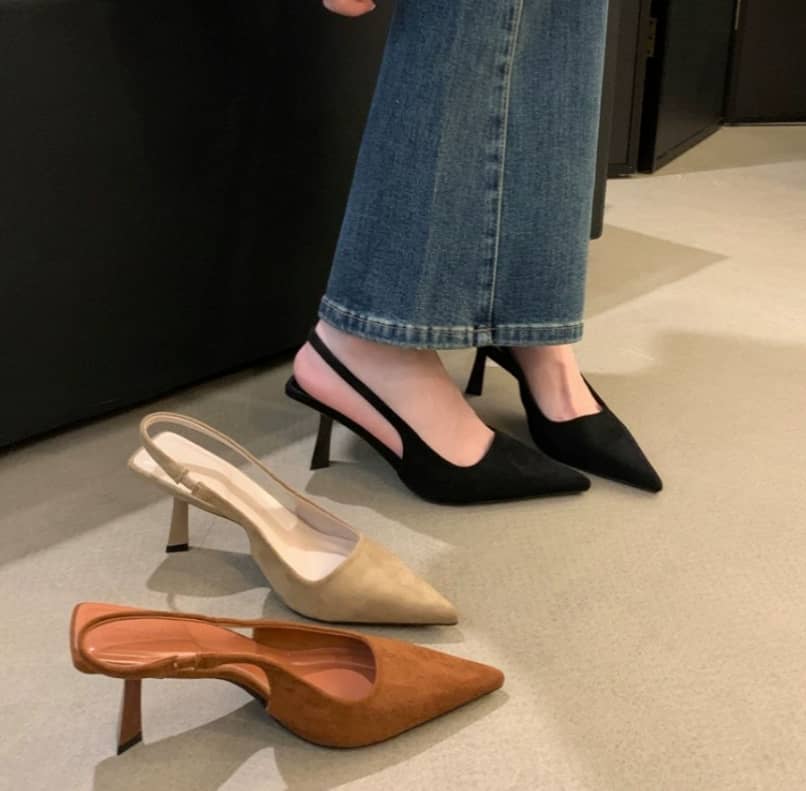 Marlena™ | Nude Slingback Heels with Slim Heel