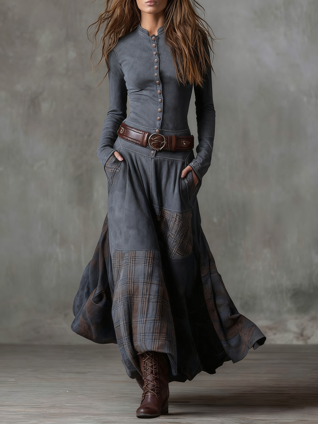 Michelle Suede Maxi Dress