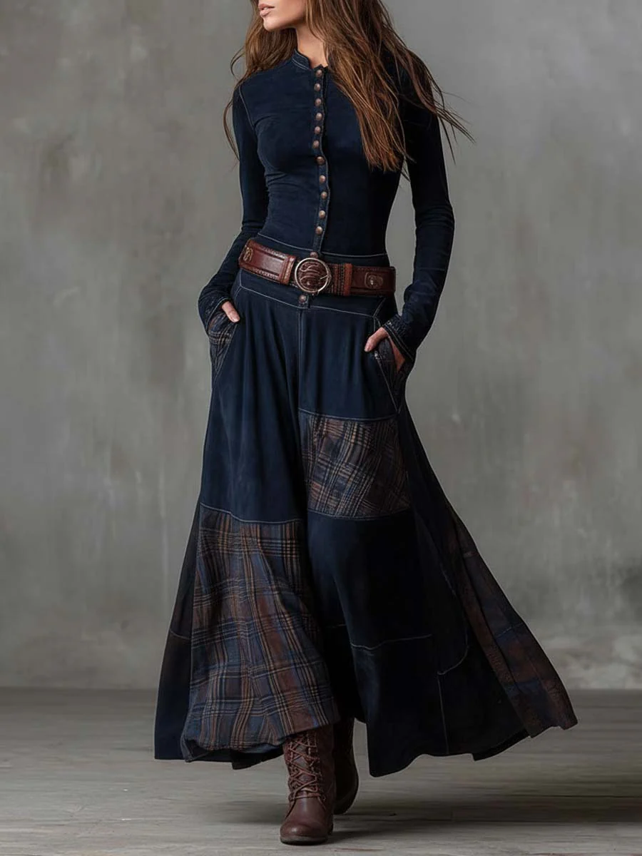 Michelle Suede Maxi Dress