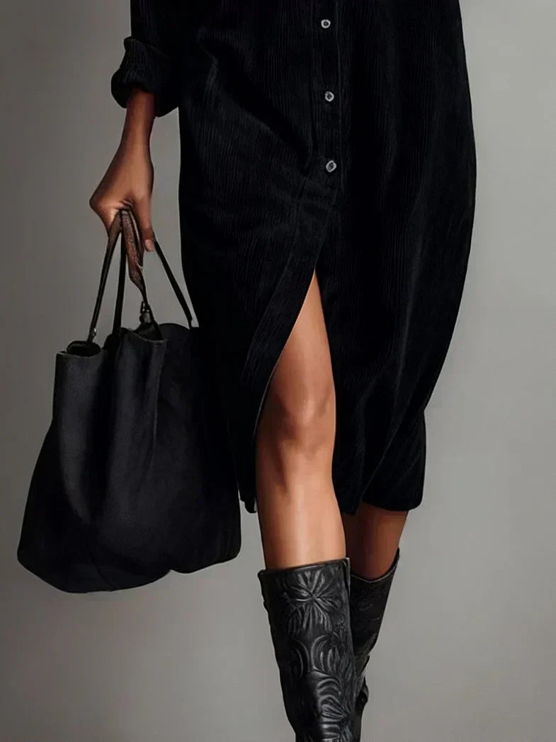 Aurovia - Chic Flared Hem Dress