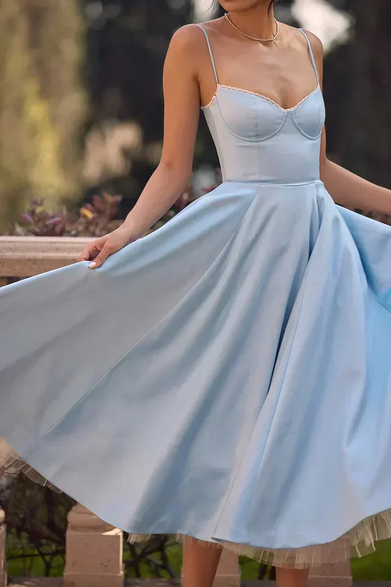 Minerva - Luxury Spaghetti Strap Princess Dress